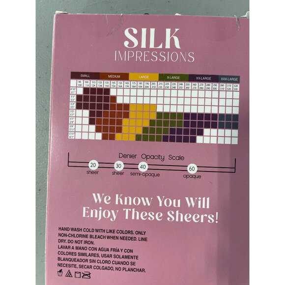 Silk Impressions Pantyhose Size XL Medium Support Sheer High Waisted 2 Pair NEW - Picture 5 of 6